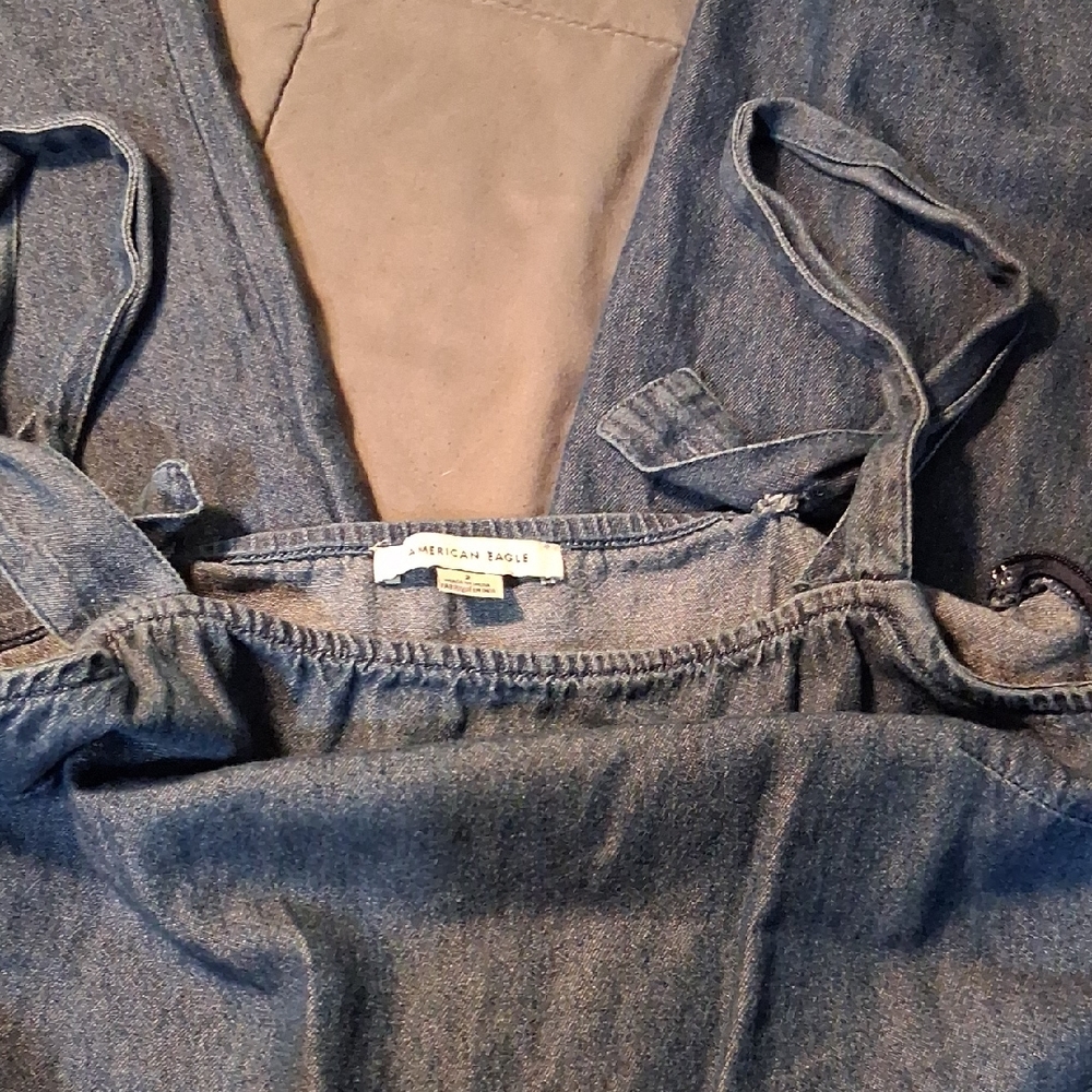 American Eagle Outfitters Blue Denim Overalls